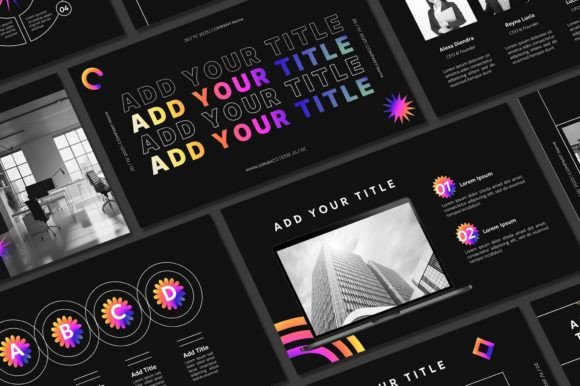 Elevate Your Slides with the Black Gradient Powerpoint Template