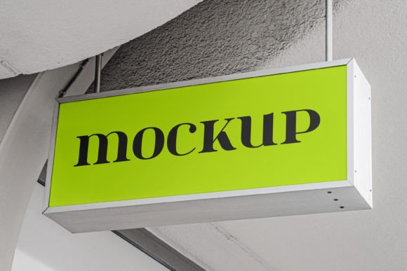 Grab Attention with a Long Rectangular Signboard Mockup