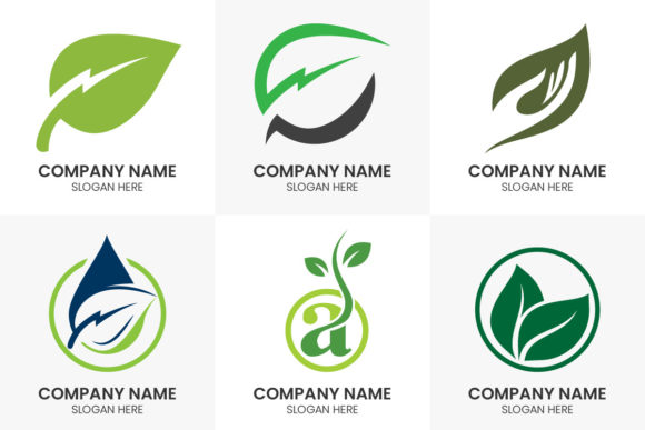 Leaf Logo Design Icon Set: Green Leaf for Eco-Brands