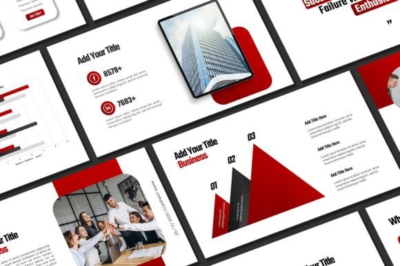 Red and Black Powerpoint Template: Futuristic Design for Impact