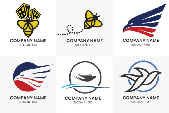 Set of Bird Logo Vector Icon Sign Symbol